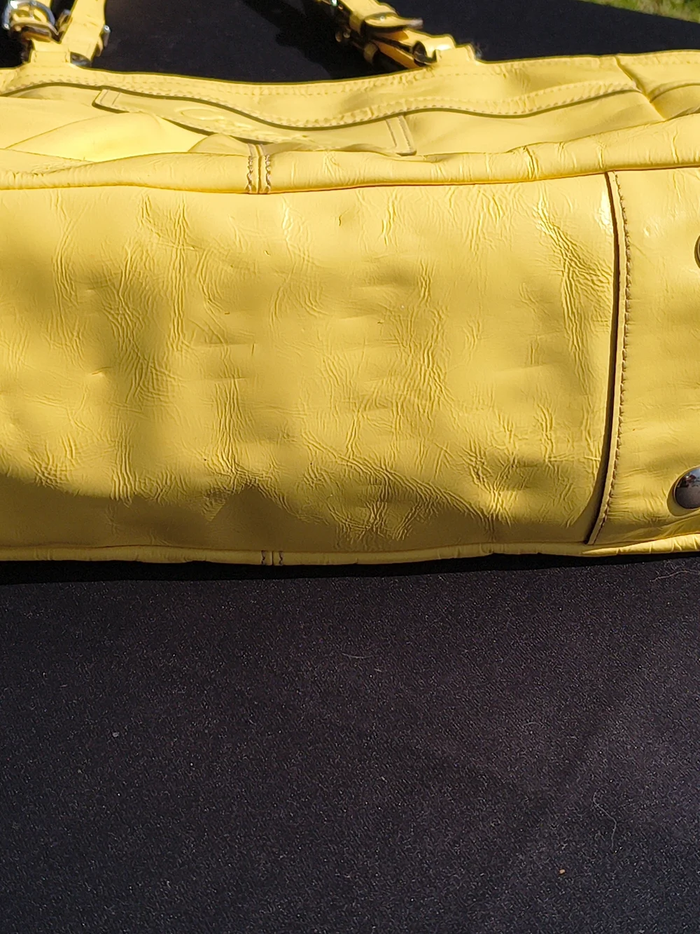 Coach Lemon Yellow Leather Tote with Front Logo Panel - Picture 4 of 9